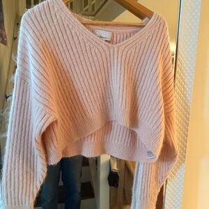 3.1 Phillip Lim Ballet Pink V-Neck Mohair Sweater